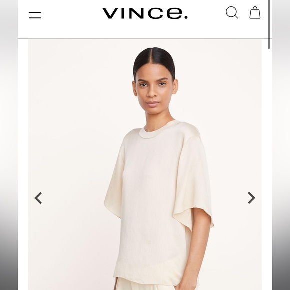 Vince Rib-Flutter Silk Top - Picture 2 of 8